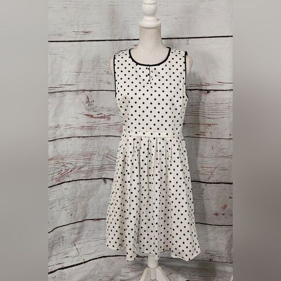 Boden Polka Dot Fit and Flare Dress Size  4 Petite - Picture 1 of 6